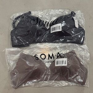 Soma Elegant Black and Movha Bra Set